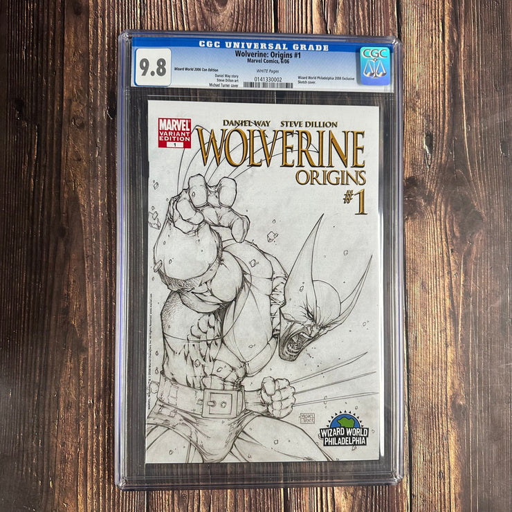 Bry's Comics Wolverine: Origins #1 CGC 9.8 WP Wizard World Philadelphia 2006 Con Exclusive Sketch Cover