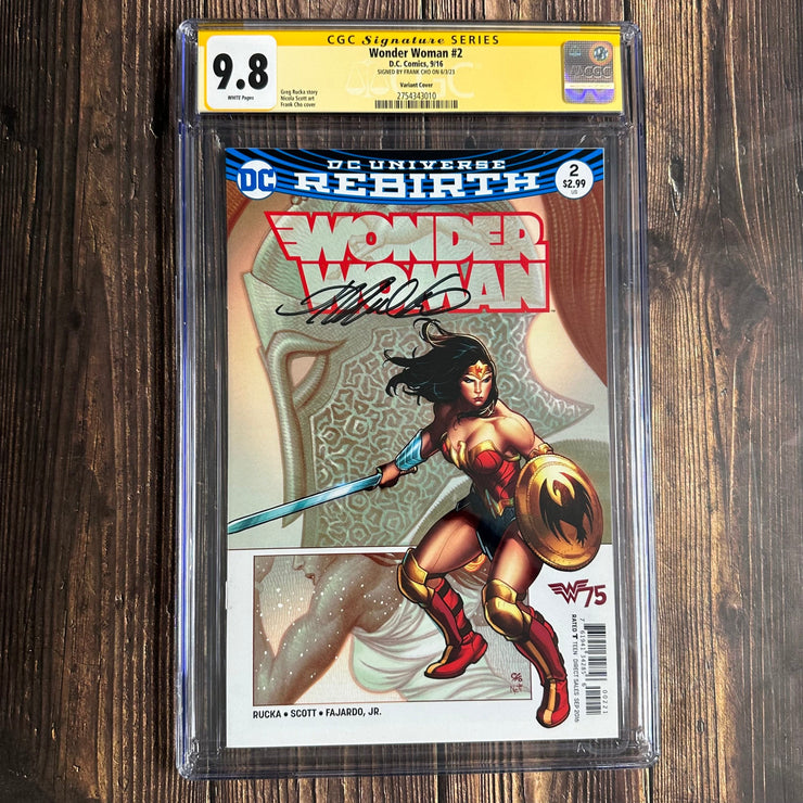 Bry's Comics Wonder Woman #2 CGC 9.8 Variant Cover, Signed by Frank Cho