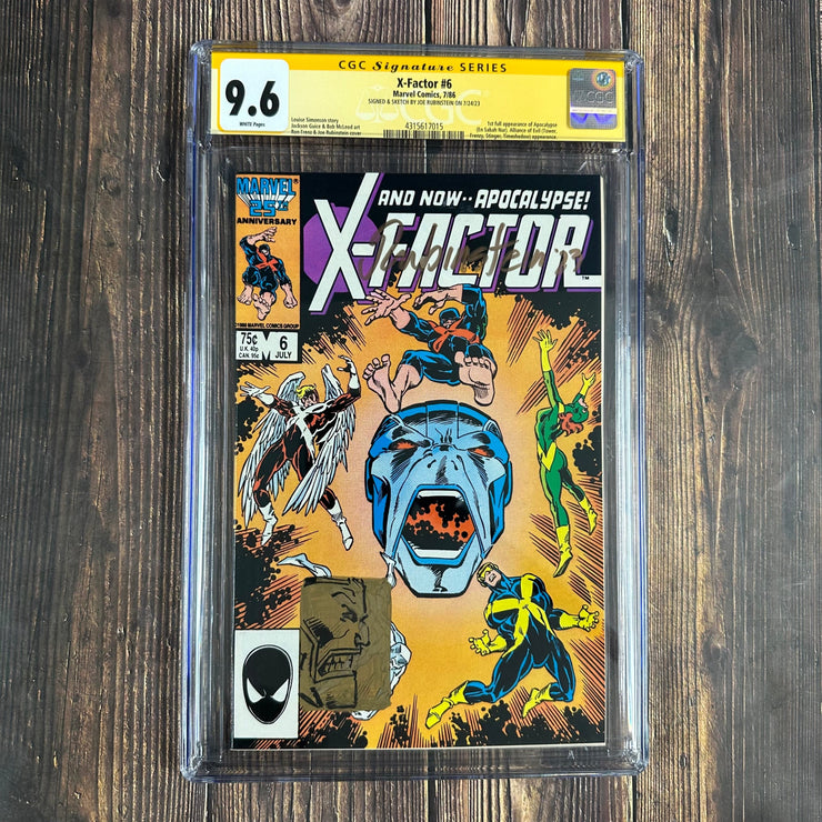 Bry's Comics X-Factor #6 CGC 9.6 WP SS Signed and Sketch by Joe Rubinstein 1st full appearance and cover of Apocalypse