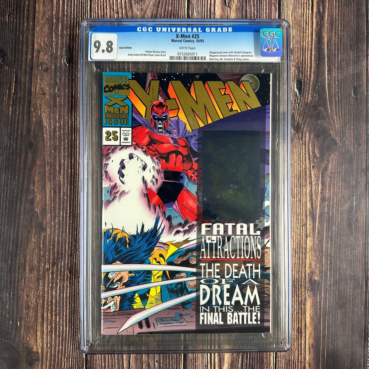 Bry's Comics X-Men #25 CGC 9.8 WP Gold Edition –Variant gold 'Marvel Comics X-Men Anniversary Issue' logo