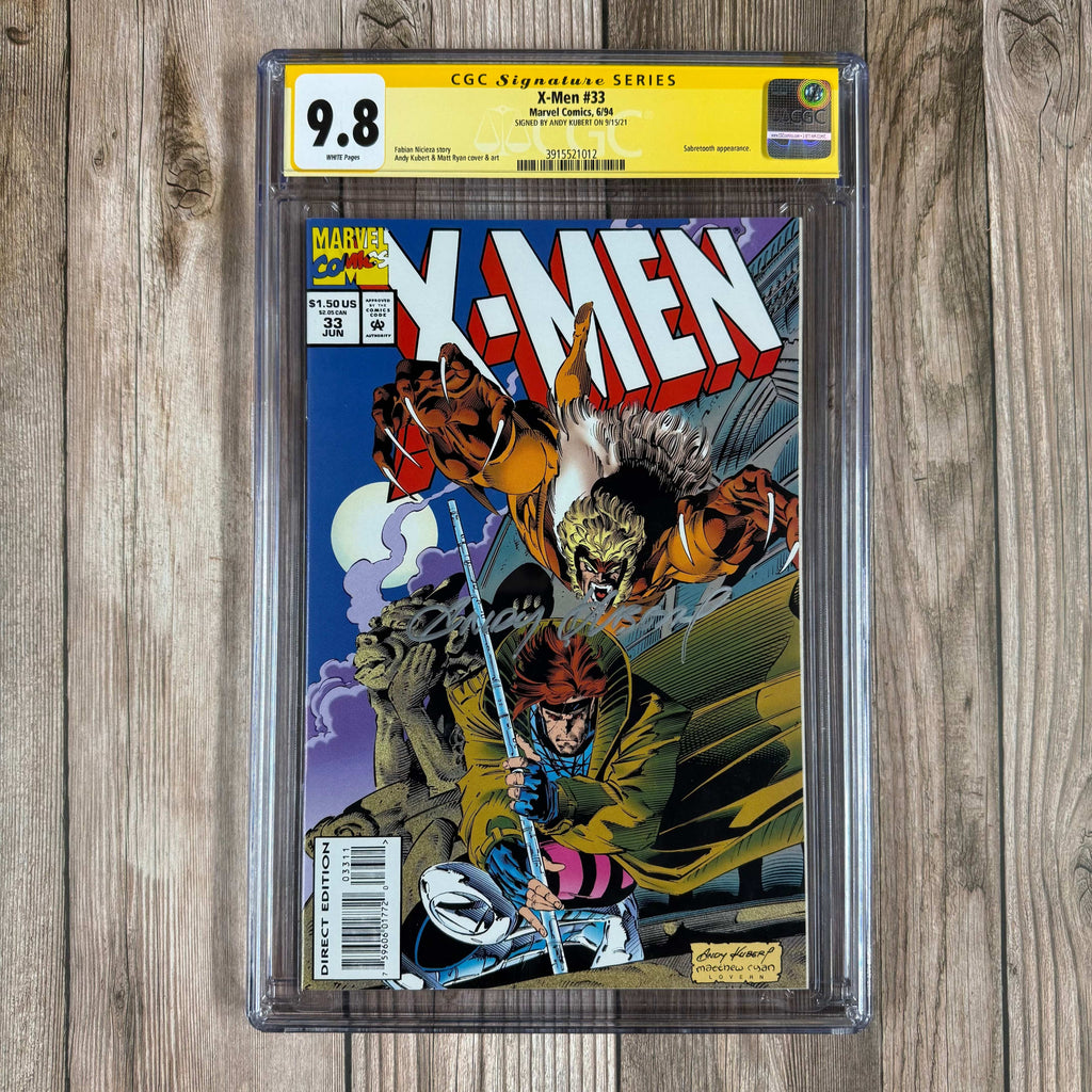 Bry's Comics X-Men #33 CGC 9.8 WP SS Signed by Andy Kubert  (cert:2102)