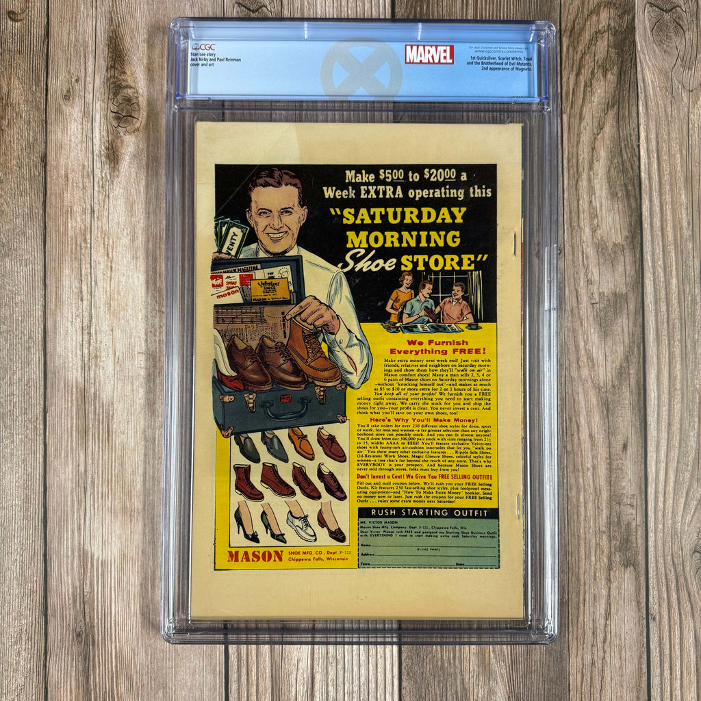 Bry's Comics X-Men #4 CGC 7.0 WP Custom Label, 1st appearance of Scarlet Witch, Quicksilver, Toad, Mastermind, 1st team appearance of the Brotherhood of Evil Mutants, 2nd appearance of Magneto