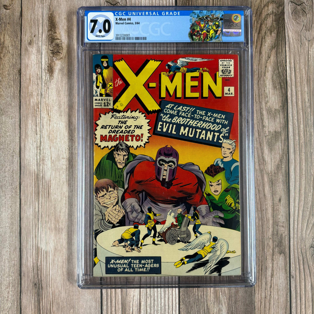 Bry's Comics X-Men #4 CGC 7.0 WP Custom Label, 1st appearance of Scarlet Witch, Quicksilver, Toad, Mastermind, 1st team appearance of the Brotherhood of Evil Mutants, 2nd appearance of Magneto
