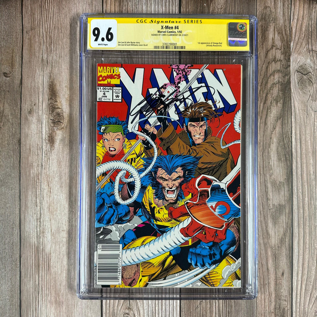 Bry's Comics X-Men #4 CGC 9.6 WP SS Signed by Chris Claremont, 1st Full Omega Red, NEWSSTAND EDITION